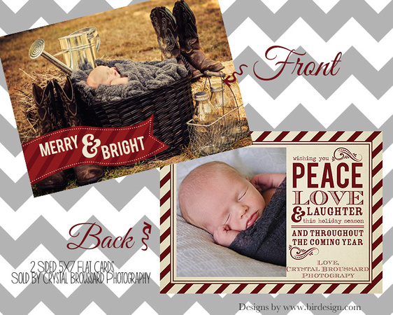 Holidays - 2 Sided 5x7 Flat Cards - Design #1